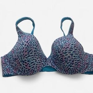 Vanity fair leopard t-shirt bra colorful size 38 C  full coverage